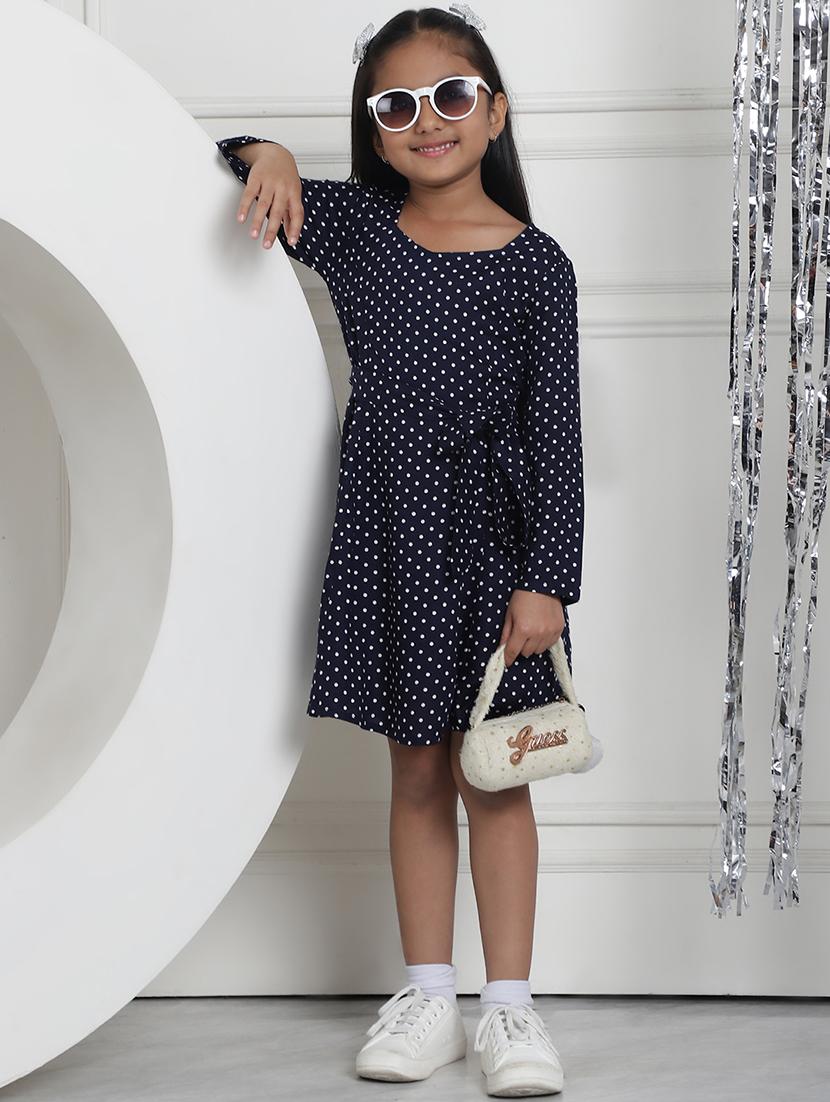 girls polka dot long sleeve regular fit dress - 21731819 -  Standard Image - 1