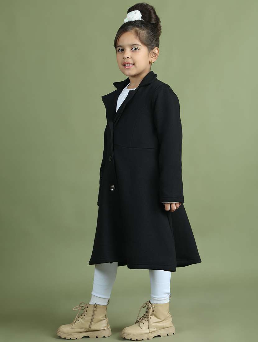girls solid long sleeve trench coat - 21731873 - Standard Image - 1