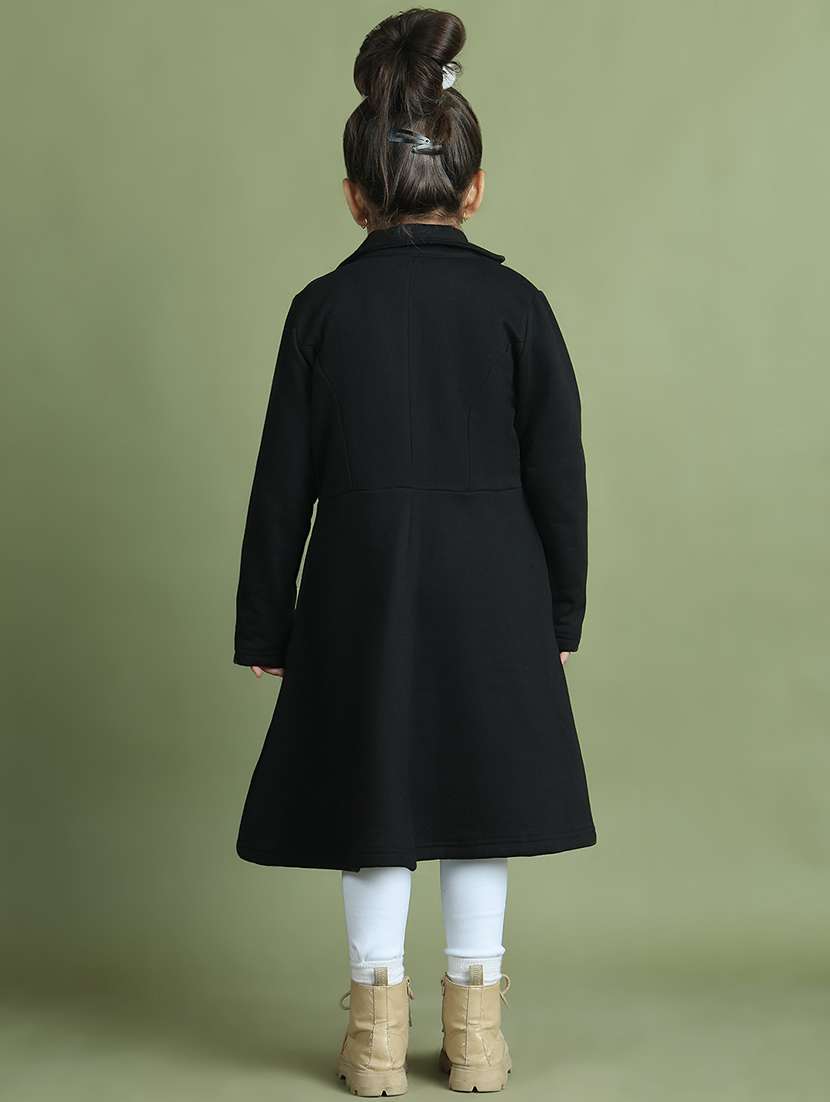 girls solid long sleeve trench coat - 21731873 - Standard Image - 4