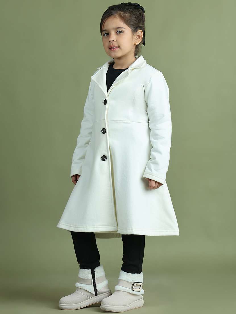 girls solid long sleeve trench coat - 21731874 - Standard Image - 1