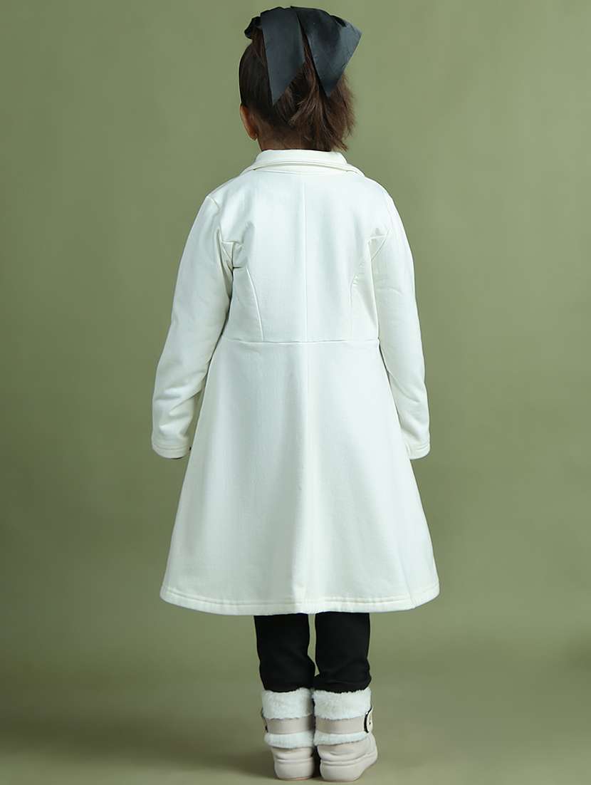 girls solid long sleeve trench coat - 21731874 - Standard Image - 4