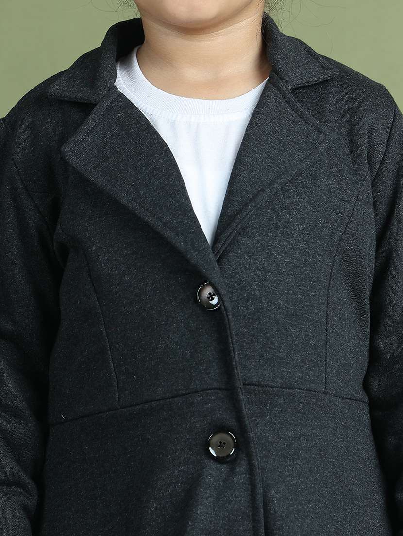 girls solid long sleeve trench coat - 21731875 - Standard Image - 6