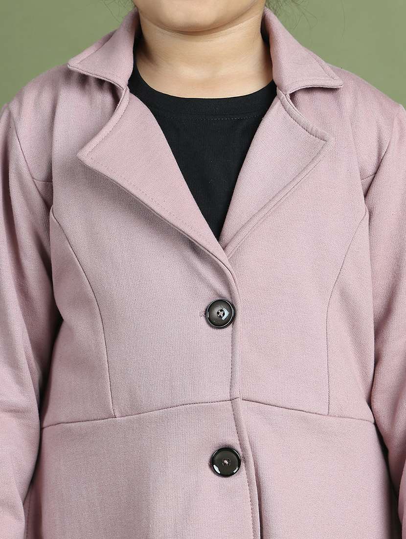 girls solid long sleeve trench coat - 21731876 - Standard Image - 6