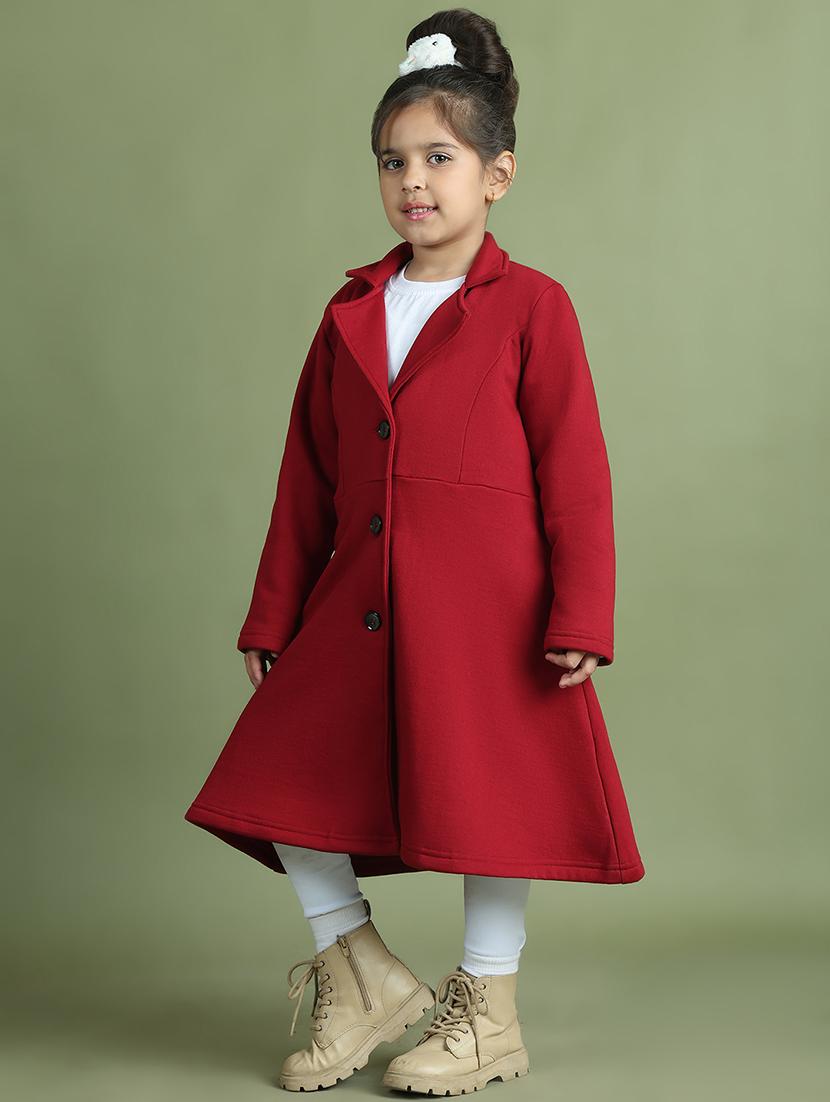 girls solid long sleeve trench coat - 21731877 -  Standard Image - 1
