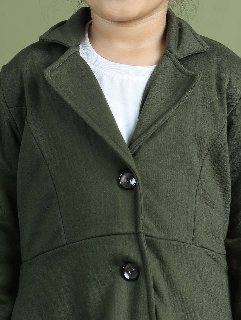 girls solid long sleeve trench coat - 21731878 - Standard Image - 6