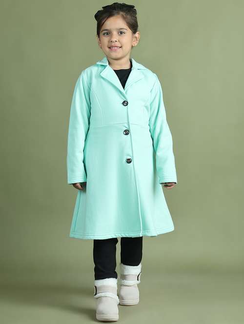 girls solid long sleeve trench coat - 21731880 -  Standard Image - 0