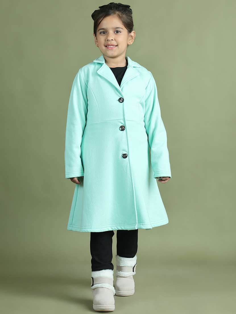 girls solid long sleeve trench coat - 21731880 -  Zoom Image - 0