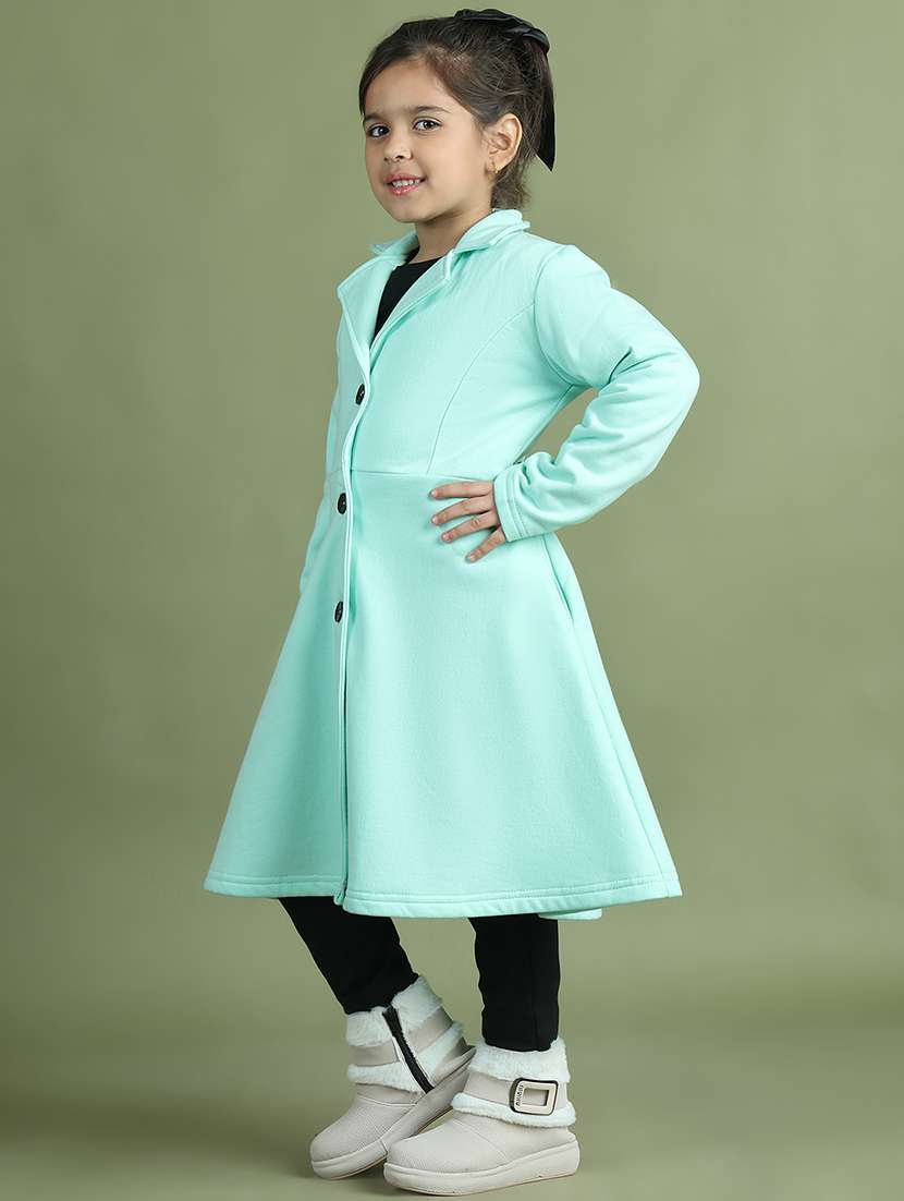 girls solid long sleeve trench coat - 21731880 -  Standard Image - 1