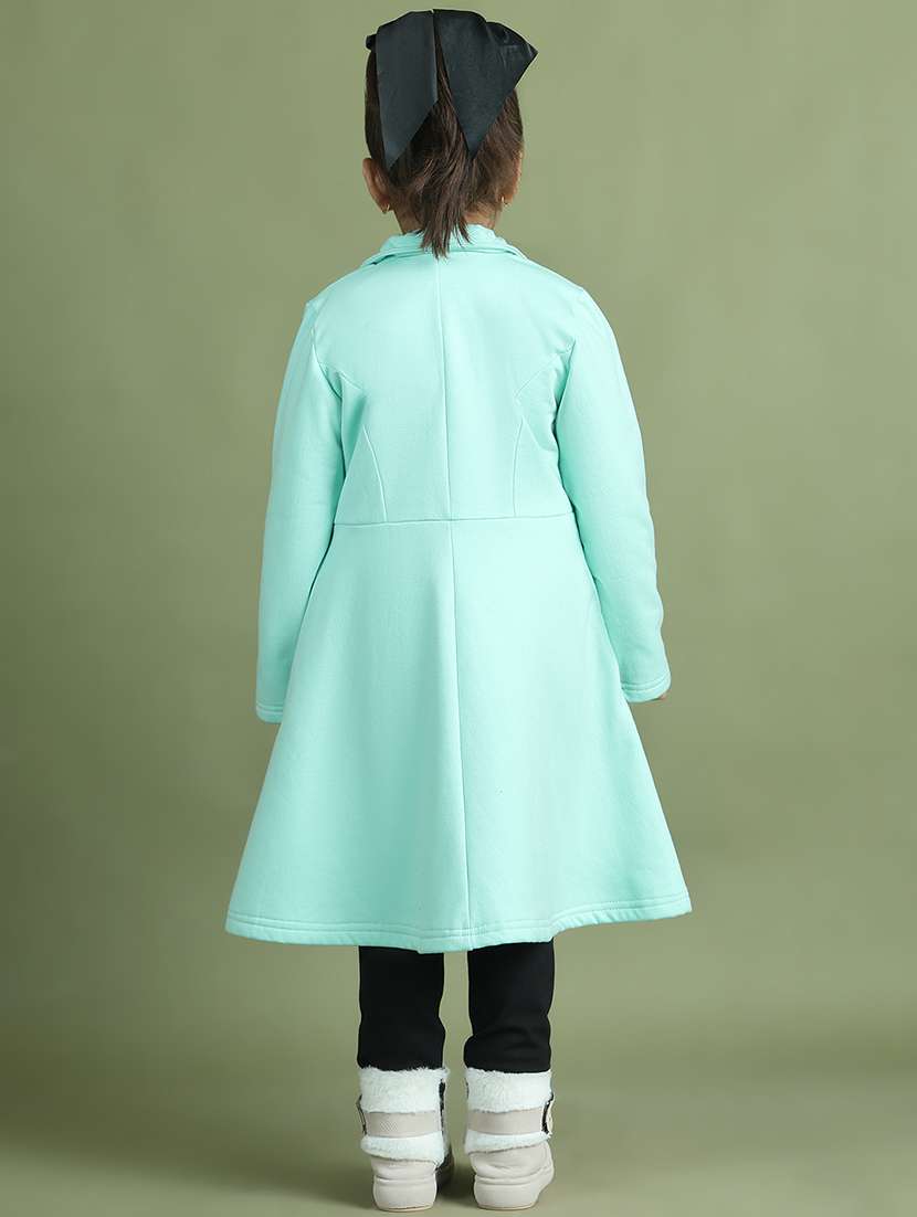 girls solid long sleeve trench coat - 21731880 - Standard Image - 4