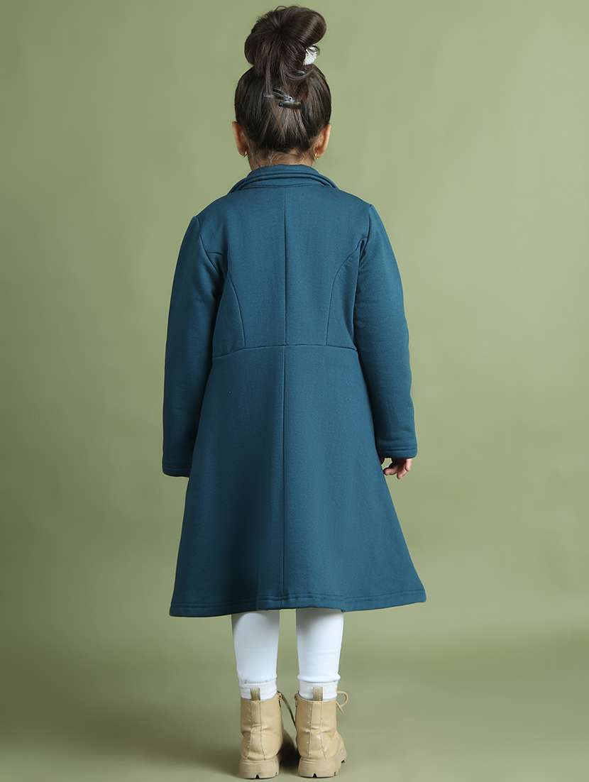 girls solid long sleeve trench coat - 21731881 -  Standard Image - 4