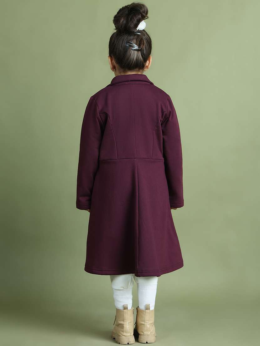 girls solid long sleeve trench coat - 21731882 -  Standard Image - 4