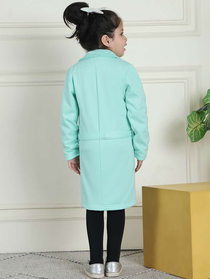 girls solid long sleeve trench coat - 21731883 -  Standard Image - 4