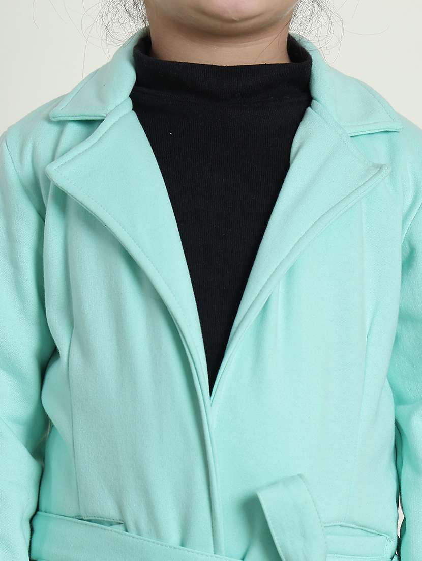 girls solid long sleeve trench coat - 21731883 -  Standard Image - 6