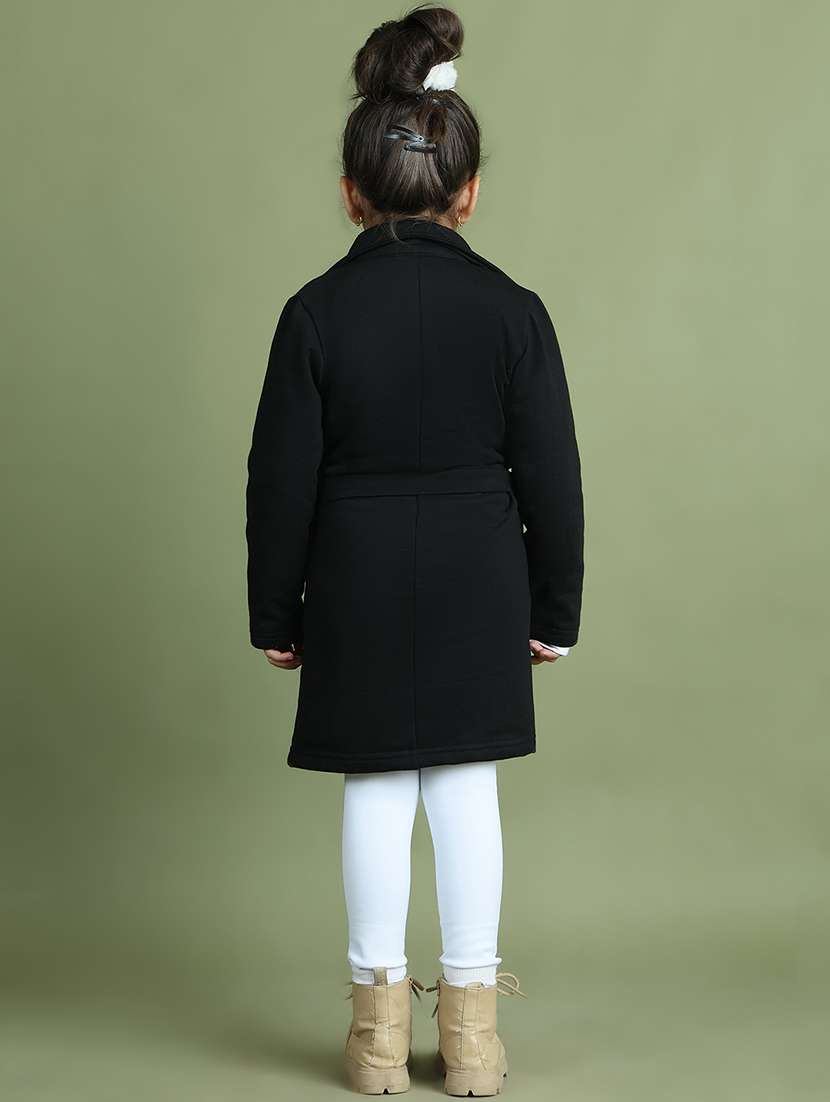 girls solid long sleeve trench coat - 21731884 -  Standard Image - 4