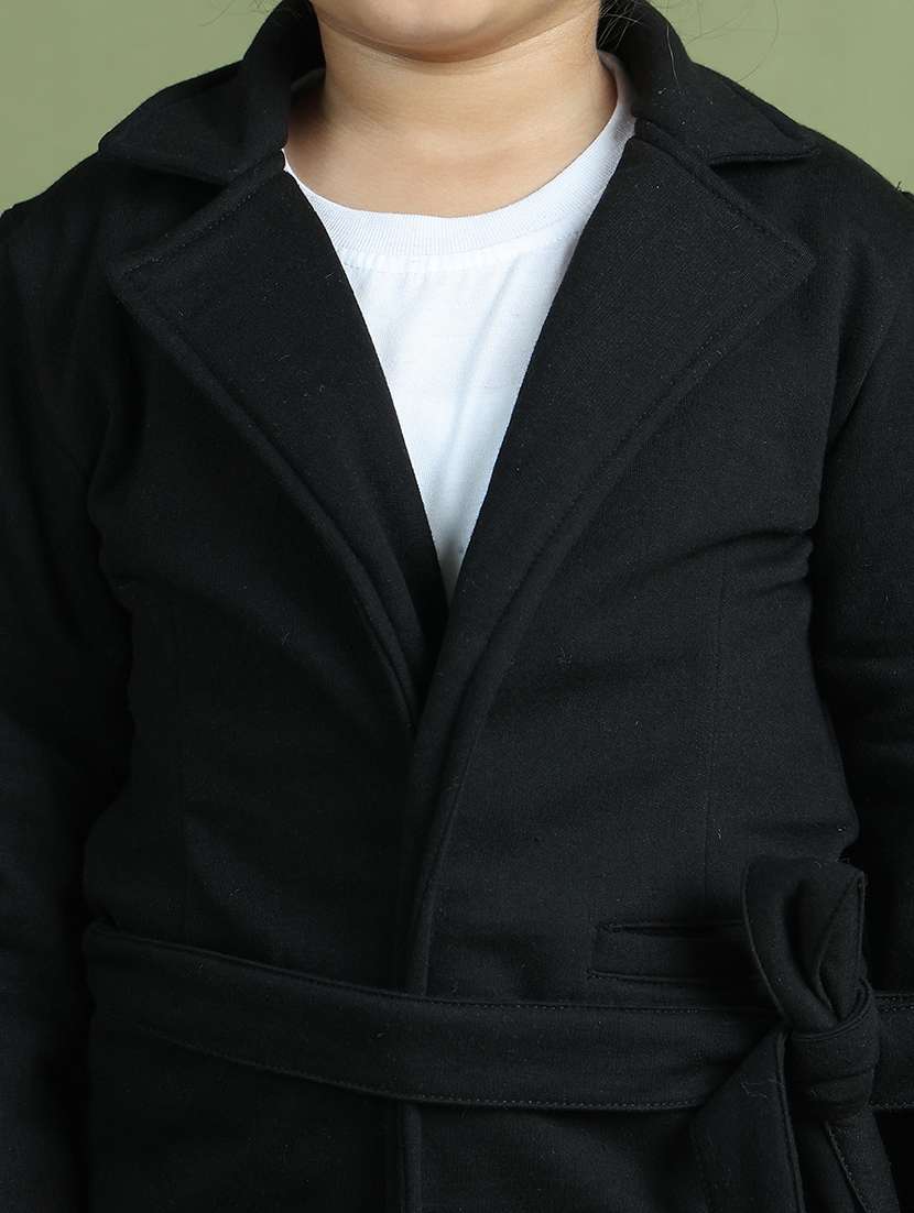 girls solid long sleeve trench coat - 21731884 -  Standard Image - 6