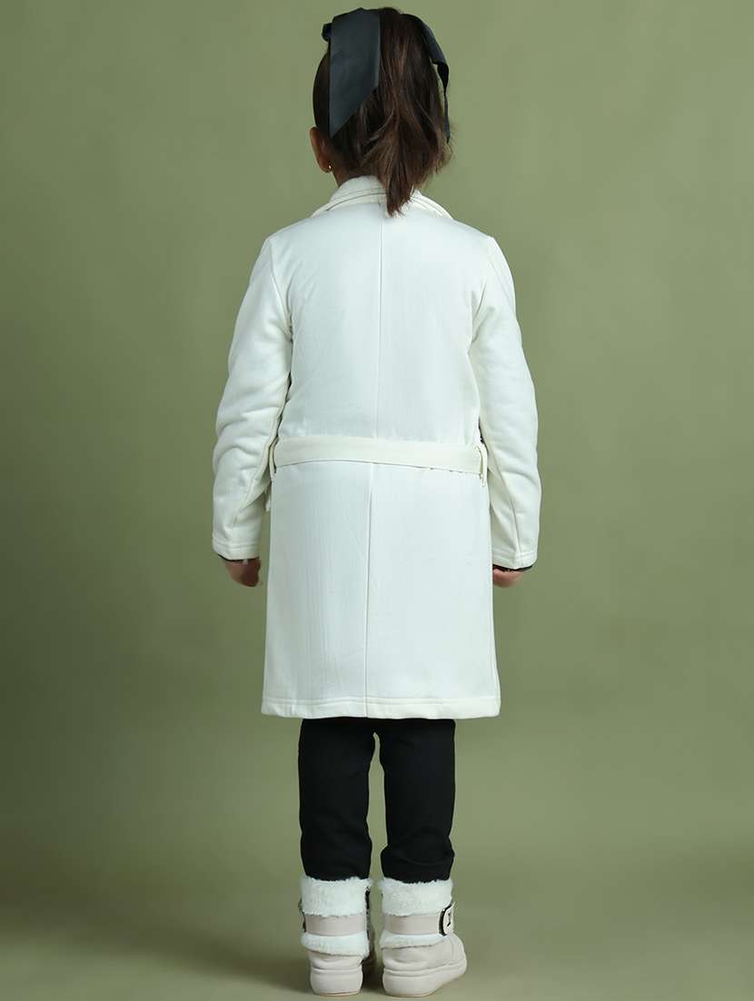 girls solid long sleeve trench coat - 21731885 -  Standard Image - 4