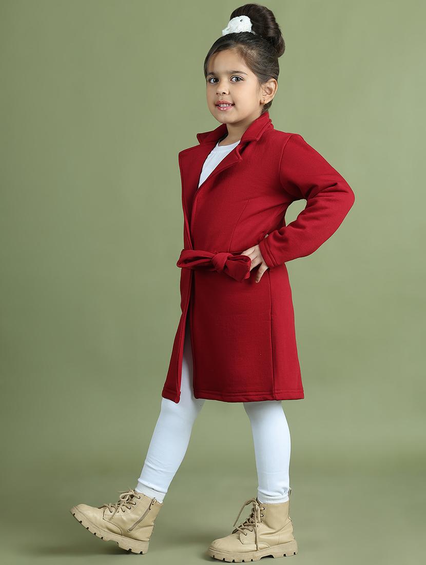 girls solid long sleeve trench coat - 21731888 - Standard Image - 1
