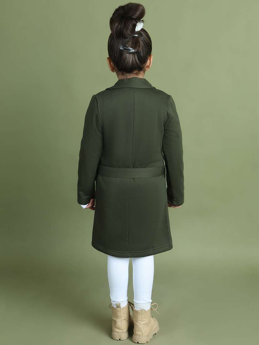 girls solid long sleeve trench coat - 21731889 -  Standard Image - 4