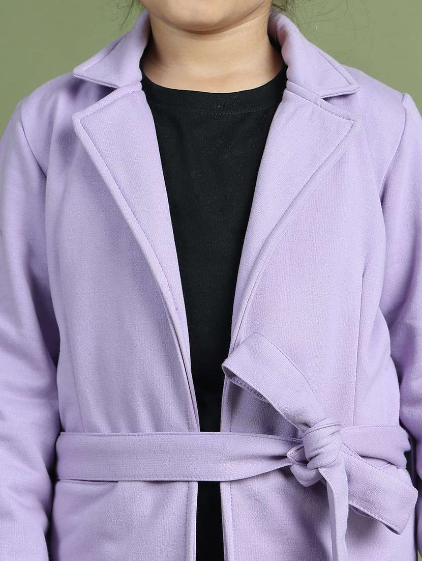 girls solid long sleeve trench coat - 21731890 -  Standard Image - 6