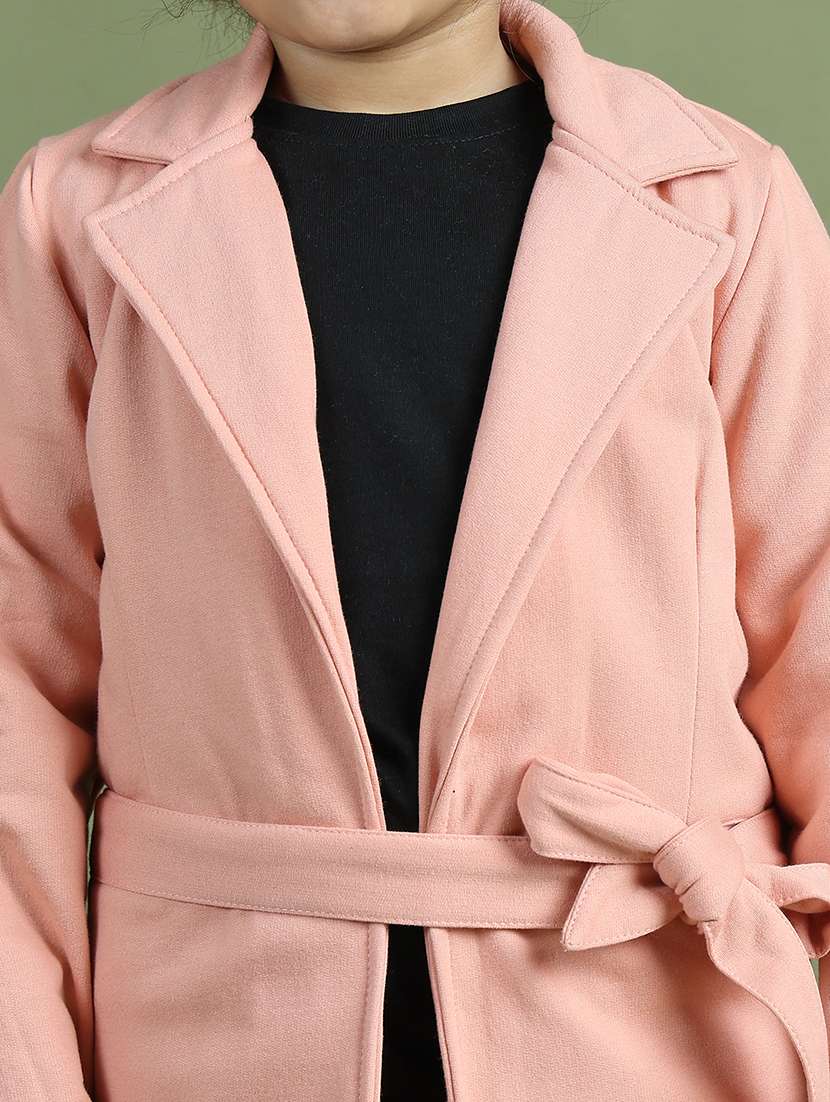 girls solid long sleeve trench coat - 21731891 - Standard Image - 6