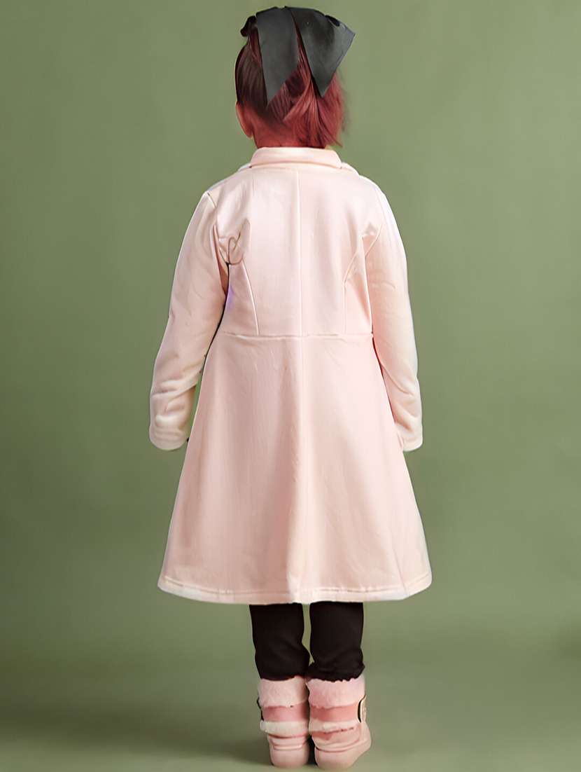 girls solid long sleeve trench coat - 21731904 - Standard Image - 4