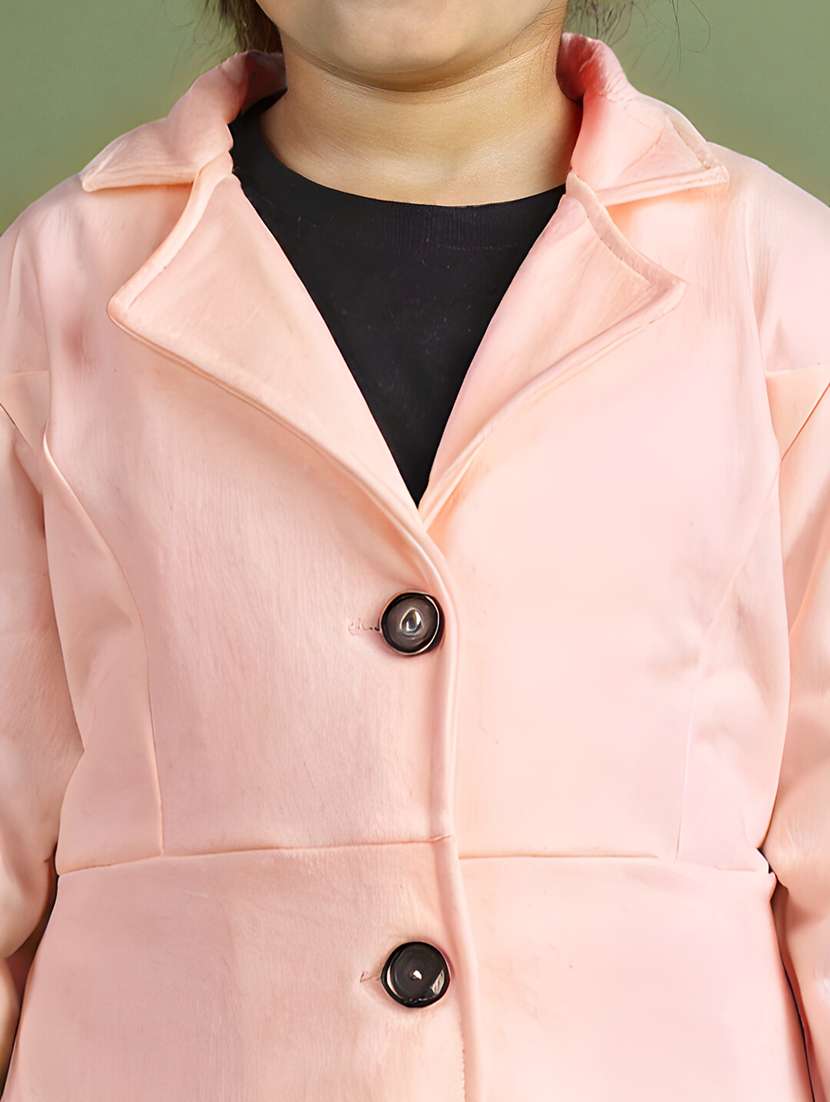 girls solid long sleeve trench coat - 21731904 - Standard Image - 6