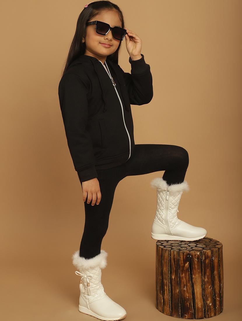 girls solid long sleeve hooded sweatshirt - 21731950 - Standard Image - 1