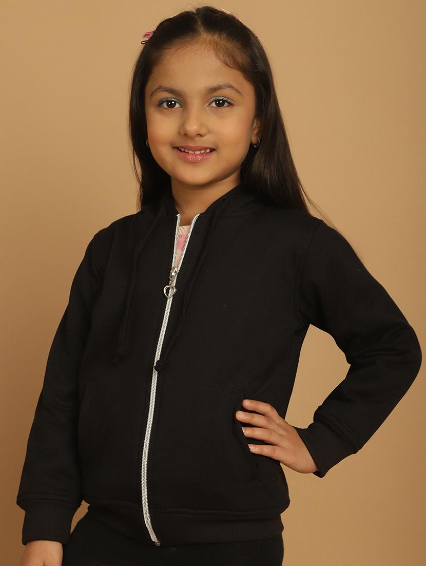 girls solid long sleeve hooded sweatshirt - 21731950 - Standard Image - 4