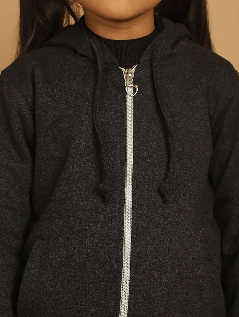 girls solid long sleeve hooded sweatshirt - 21731951 -  Standard Image - 6