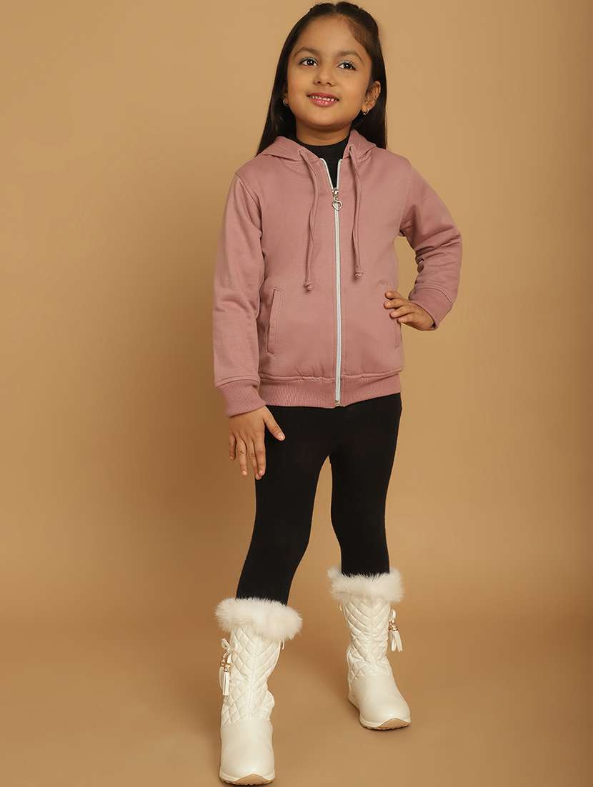 girls solid long sleeve hooded sweatshirt - 21731952 -  Standard Image - 4