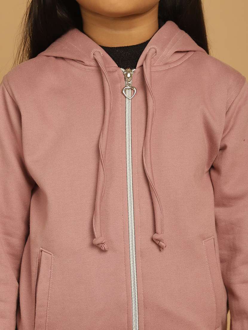 girls solid long sleeve hooded sweatshirt - 21731952 -  Standard Image - 6