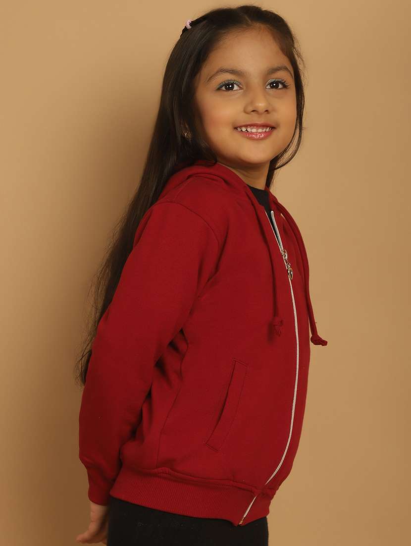 girls solid long sleeve hooded sweatshirt - 21731953 - Standard Image - 1