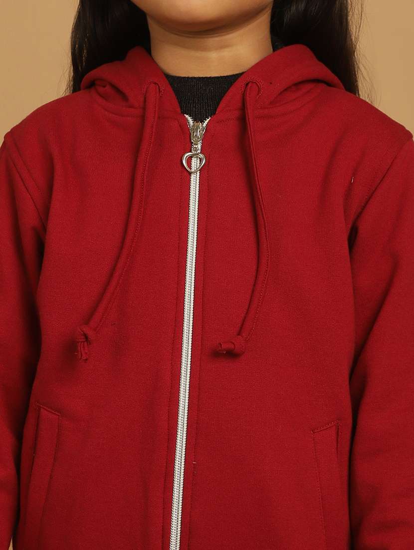 girls solid long sleeve hooded sweatshirt - 21731953 - Standard Image - 6
