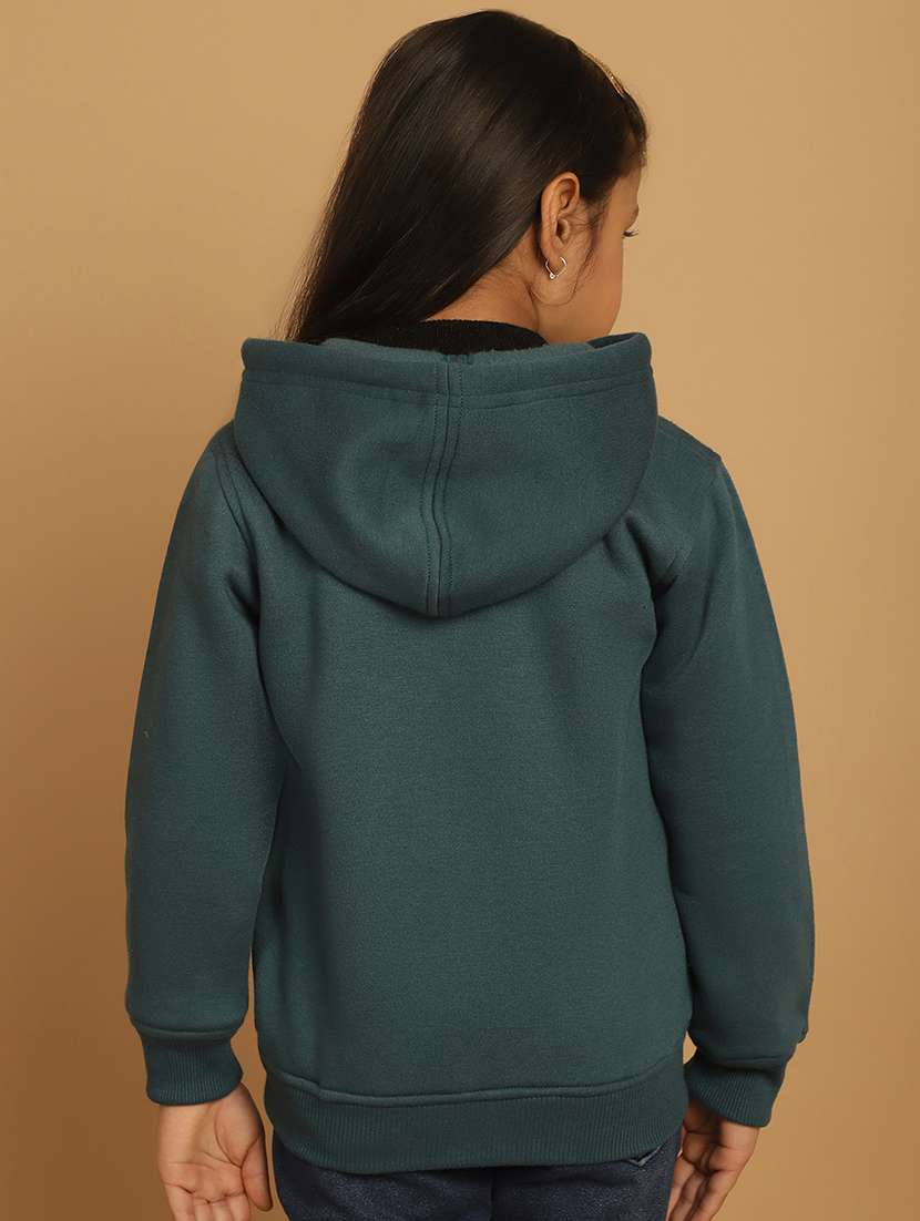 girls solid long sleeve hooded sweatshirt - 21731955 -  Standard Image - 4