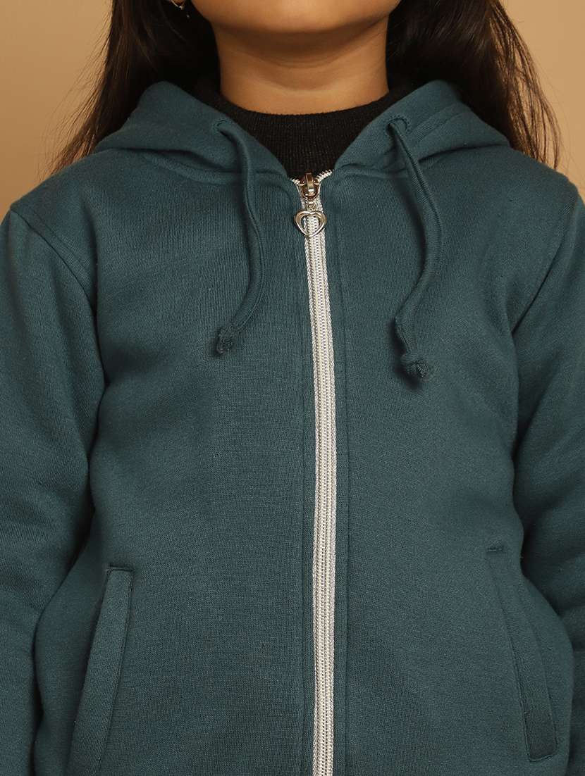 girls solid long sleeve hooded sweatshirt - 21731955 -  Standard Image - 6