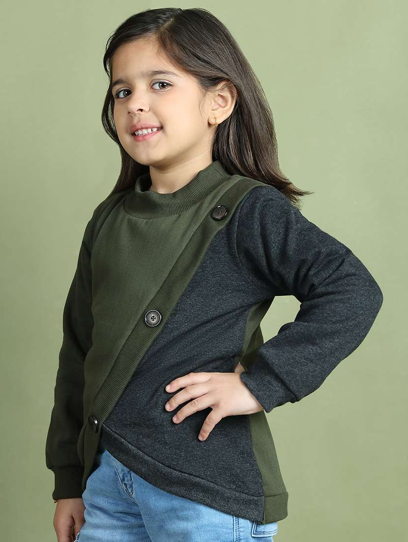 girls color block long sleeve sweatshirt - 21731982 -  Standard Image - 1