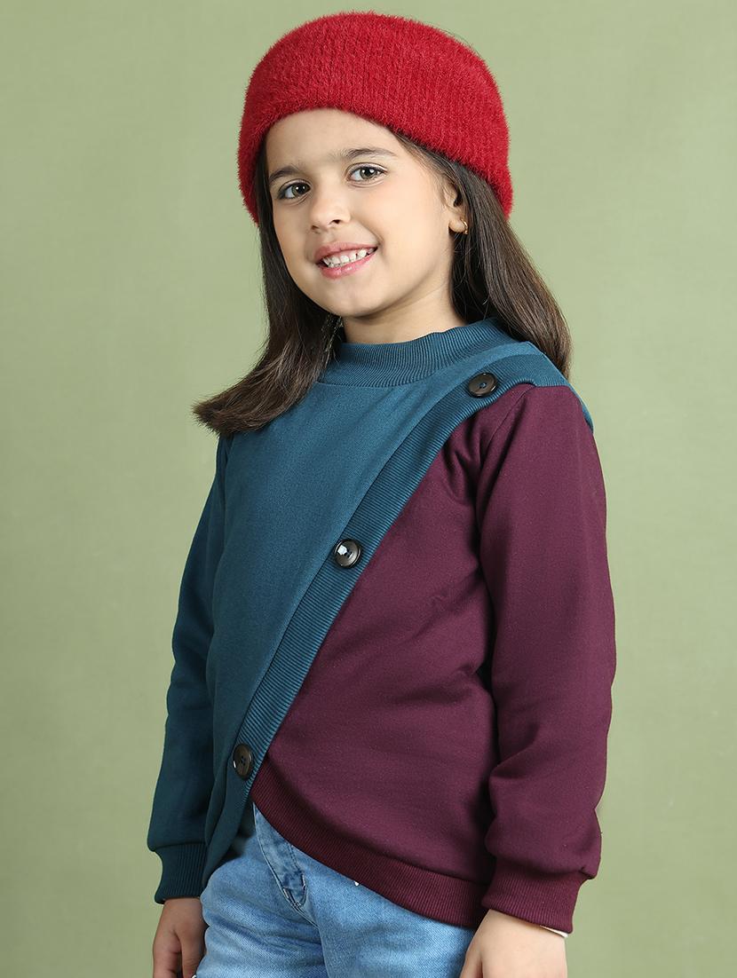 girls color block long sleeve sweatshirt - 21731984 - Standard Image - 1