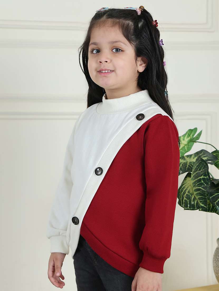 girls color block long sleeve sweatshirt - 21731994 -  Standard Image - 1