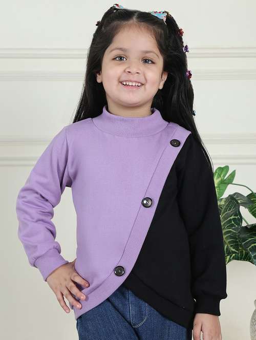 girls color block long sleeve sweatshirt