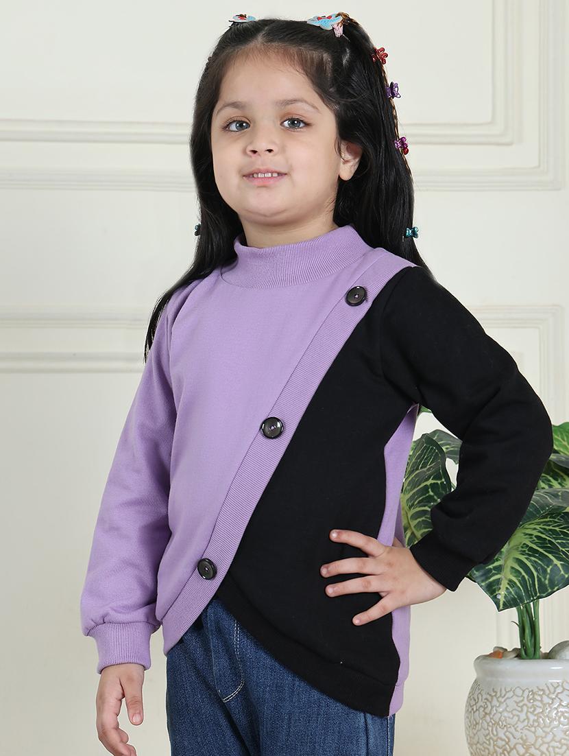 girls color block long sleeve sweatshirt - 21731998 -  Standard Image - 1