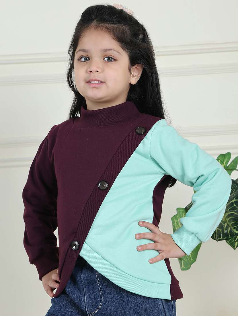 girls color block long sleeve sweatshirt - 21732000 -  Standard Image - 1