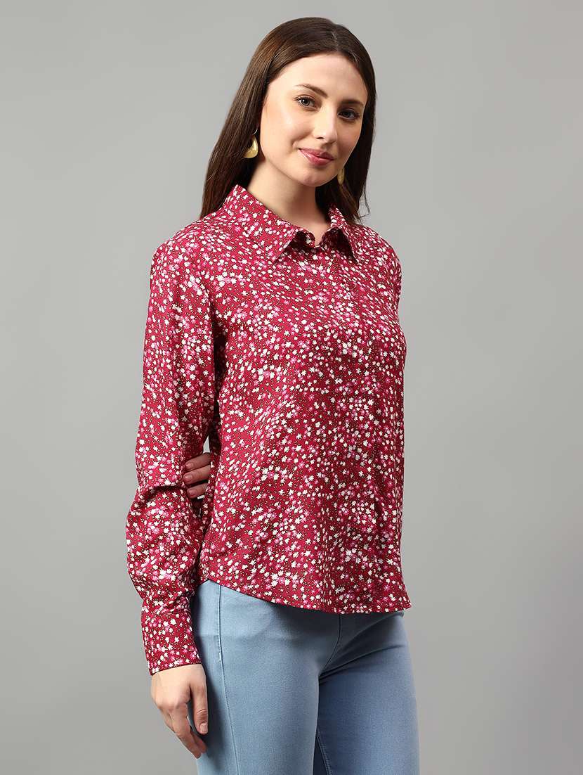 women printed long sleeve shirt - 21732001 -  Standard Image - 1