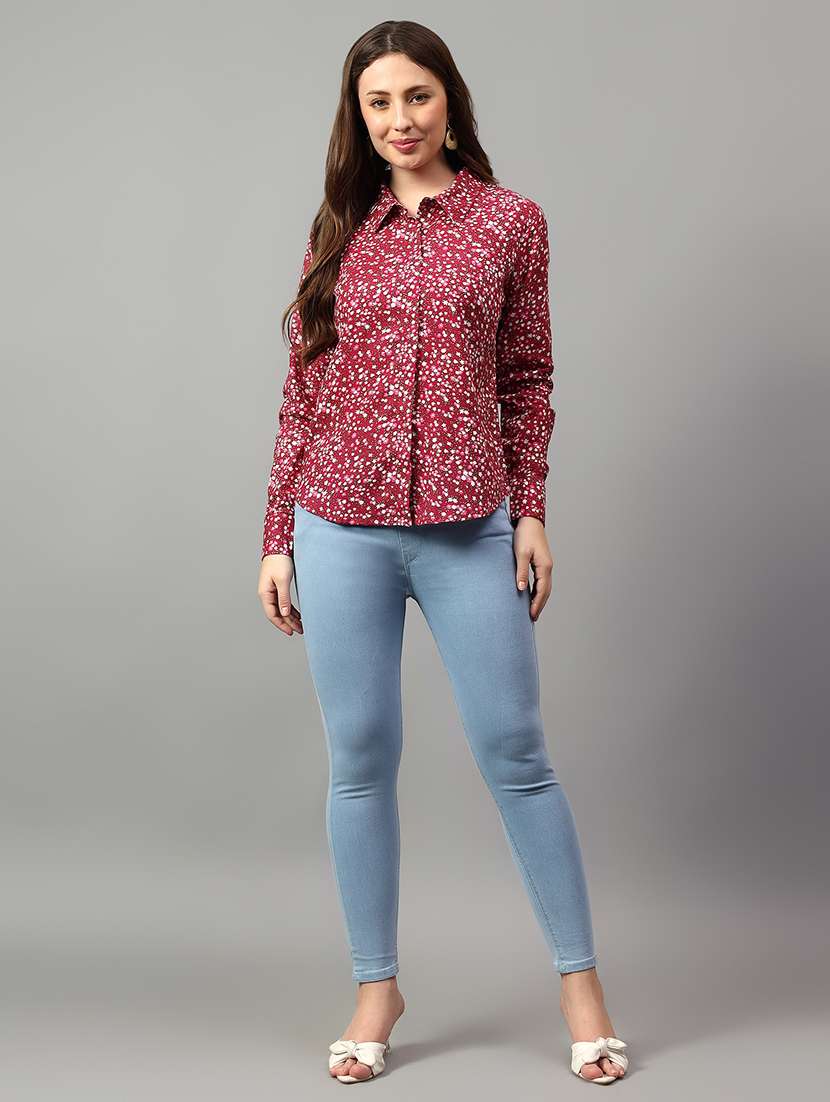 women printed long sleeve shirt - 21732001 -  Standard Image - 4