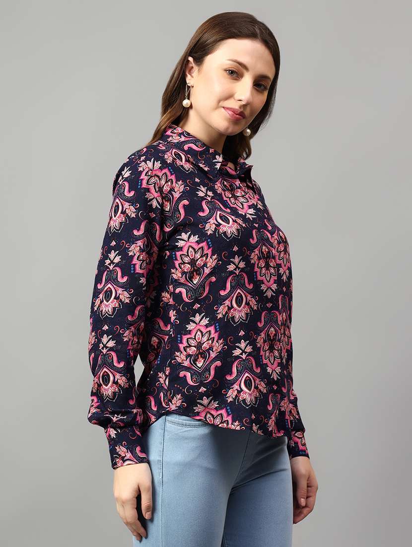 women printed long sleeve shirt - 21732002 -  Standard Image - 1