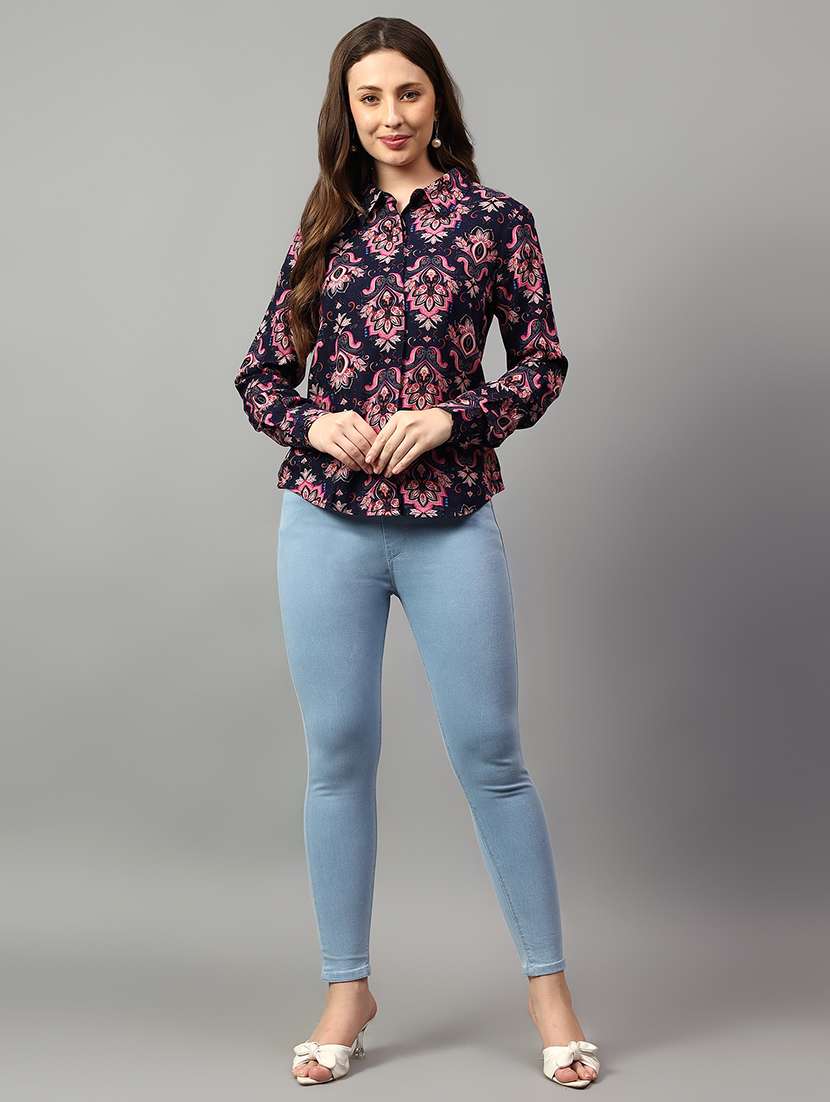 women printed long sleeve shirt - 21732002 -  Standard Image - 4