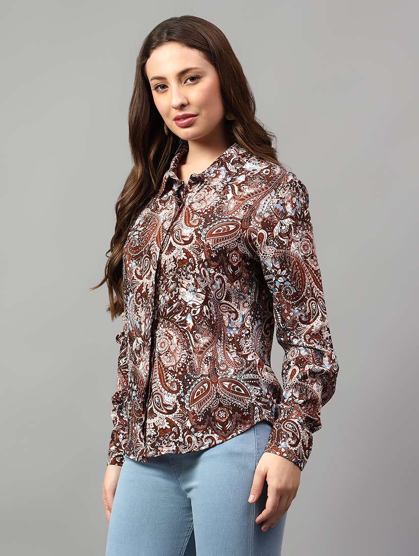 women printed long sleeve shirt - 21732003 -  Standard Image - 1