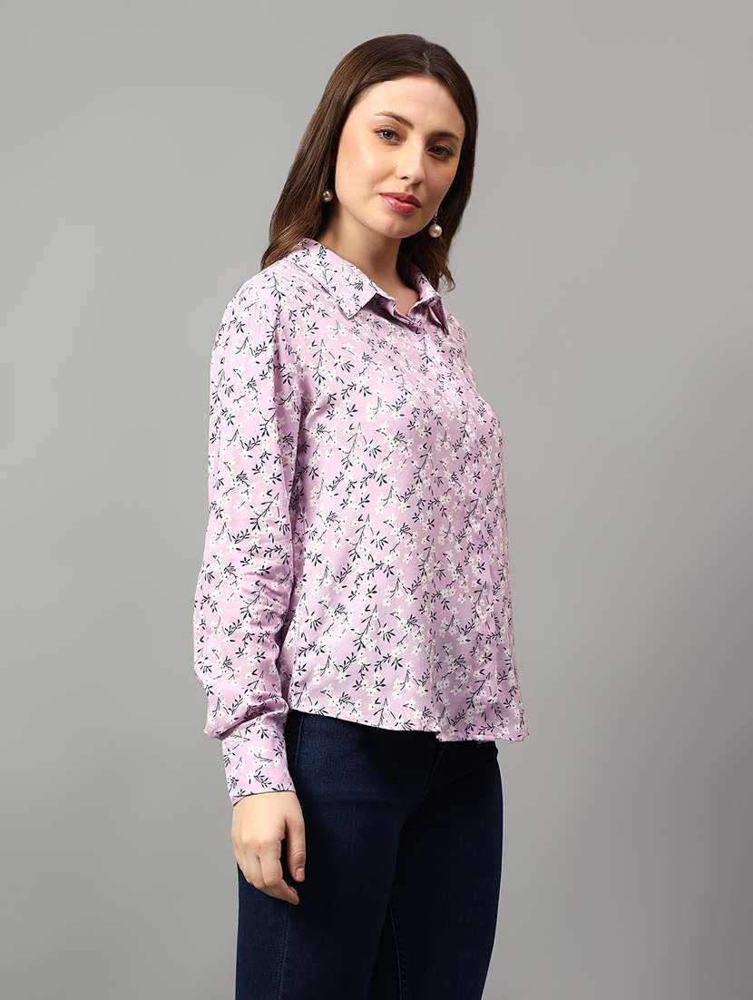 women floral printed long sleeve shirt - 21732004 -  Standard Image - 1