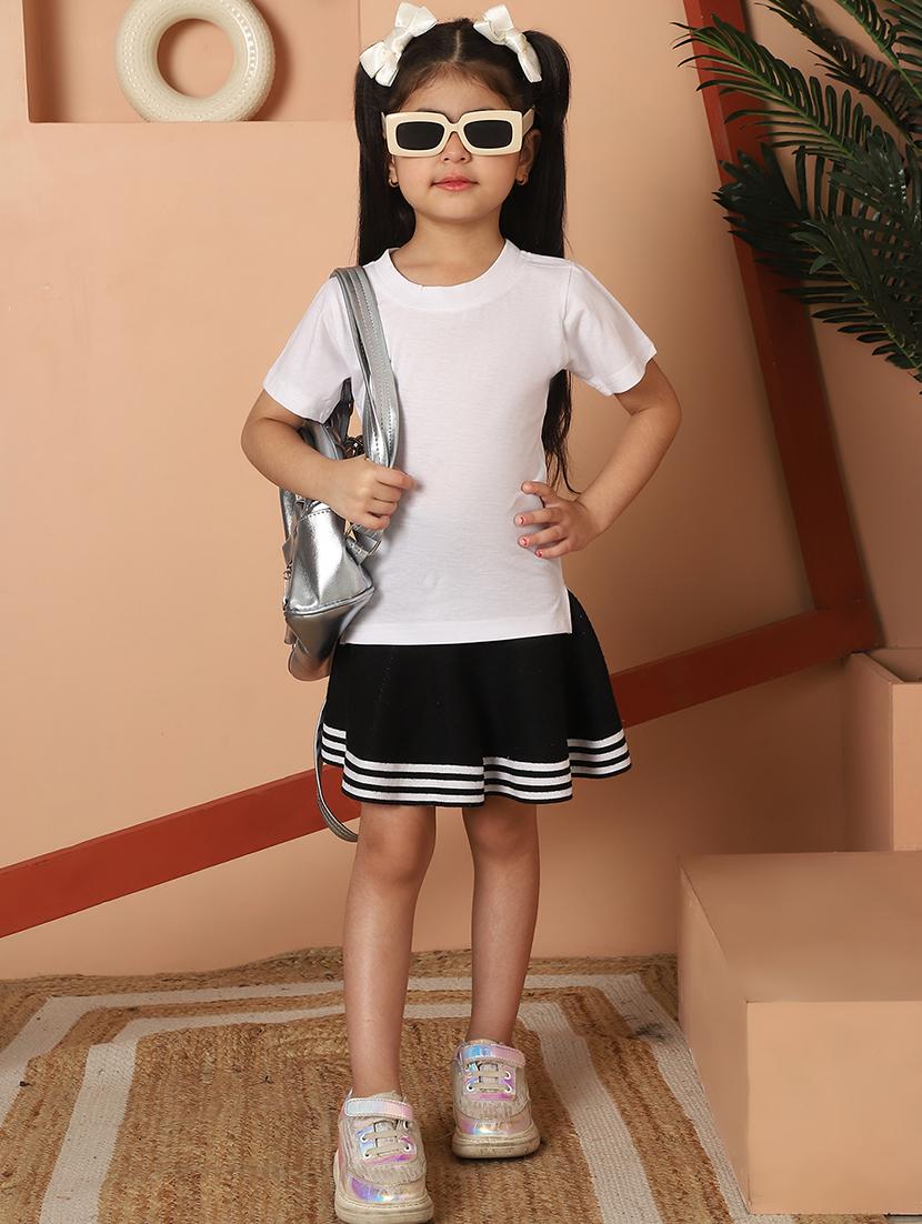 girls solid round neck tee - 21732009 - Standard Image - 4