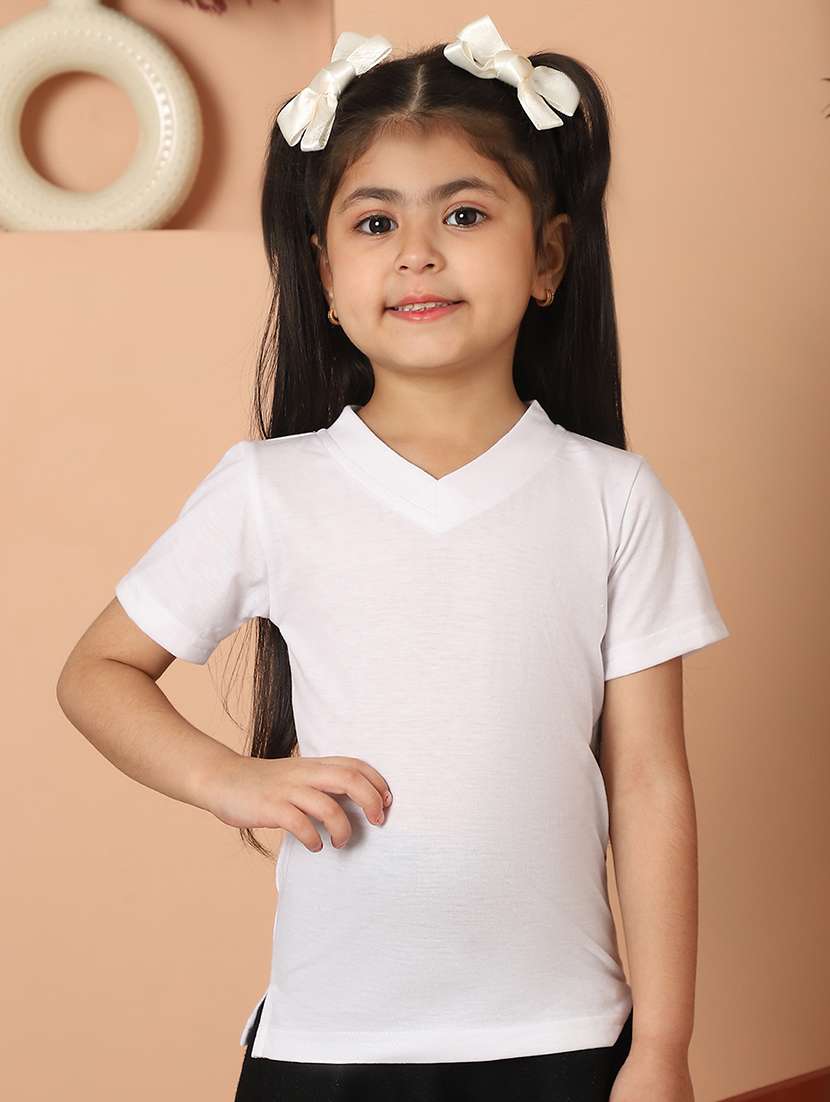 girls solid short sleeve tee