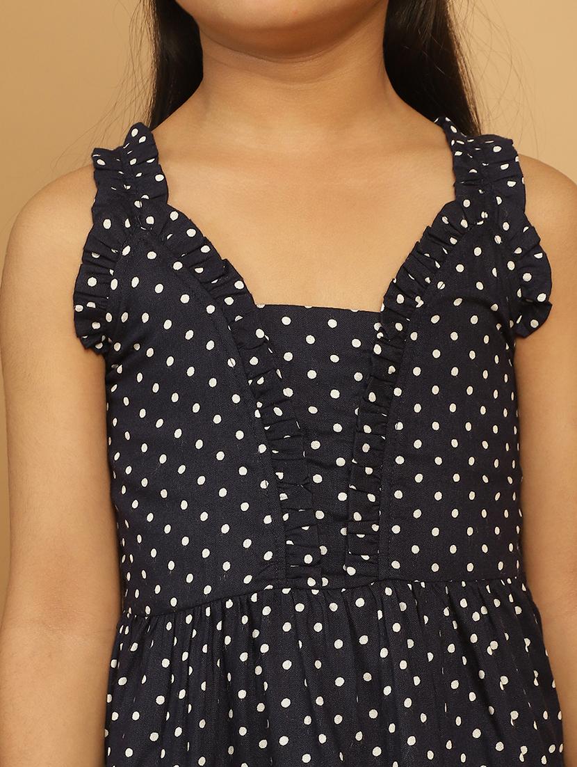 girls navy blue polka dot sleeveless top - 21732039 - Standard Image - 4